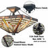 Tiffany Semi Flush Mount Light with Stained Glass Ceiling Light Fixture